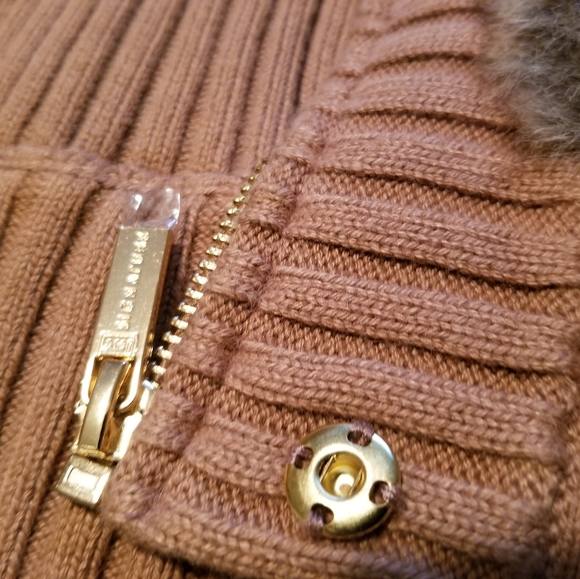 Chocolate Mocha Faux Fur Knit Sweater Vest - Picture 9 of 11